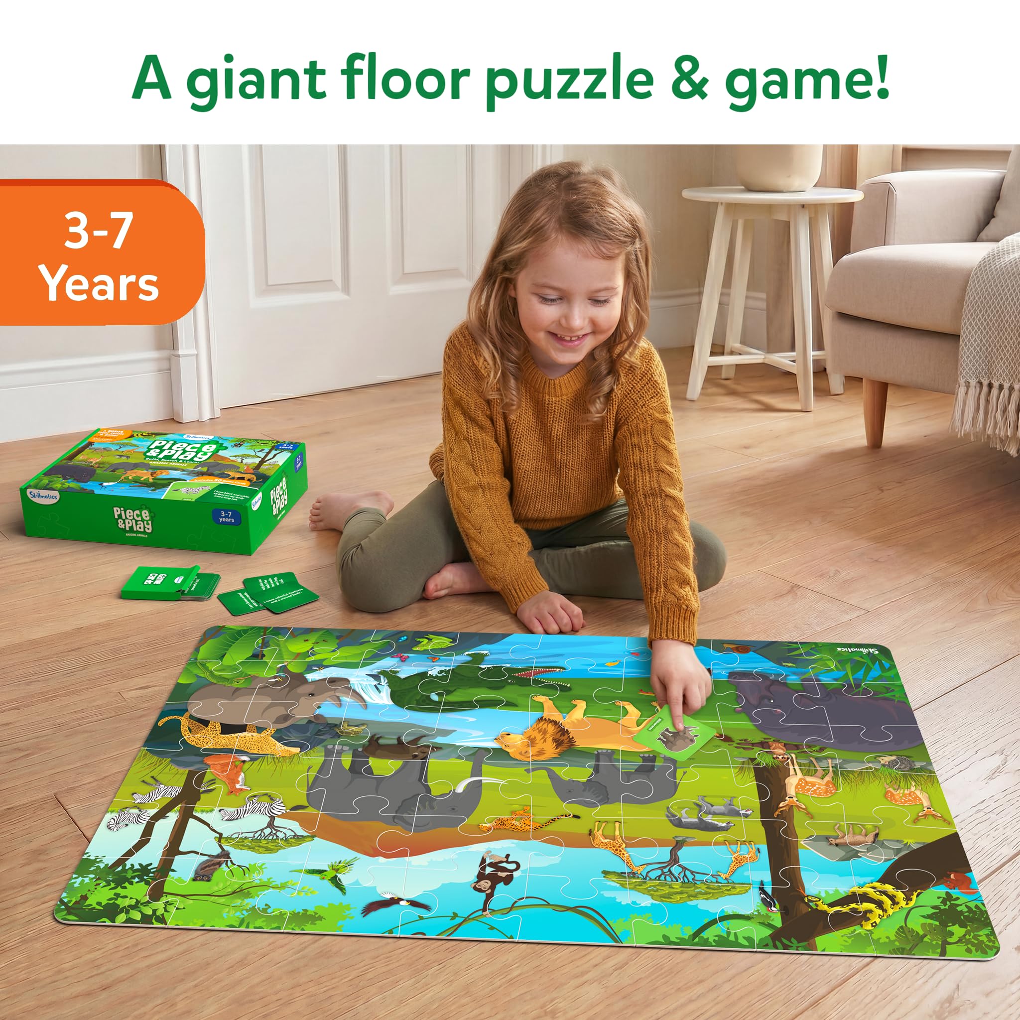 Skillmatics Floor Puzzle & Game β Piece & Play Wild Animals