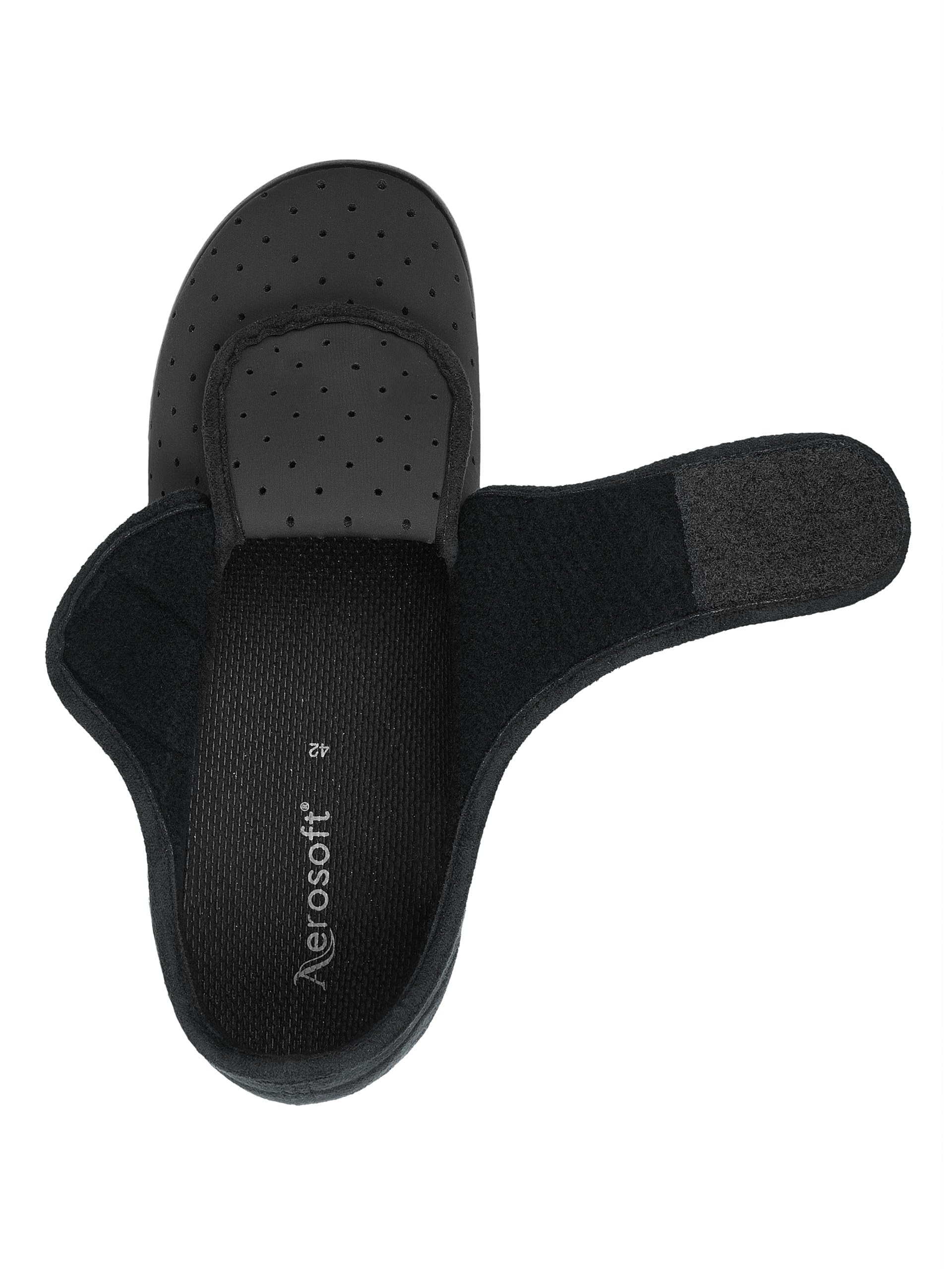 Aerosoft Stretch 10 Klett-Hausschuh Damen & Herren – leicht, Wechselfußbett, Weite G–H, rutschhemmend