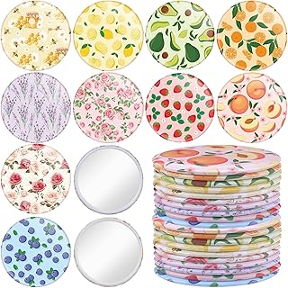 20 Pcs Fruit Compact Mirrors Bulk for Women 2.75 in Round Makeup Mirror ...