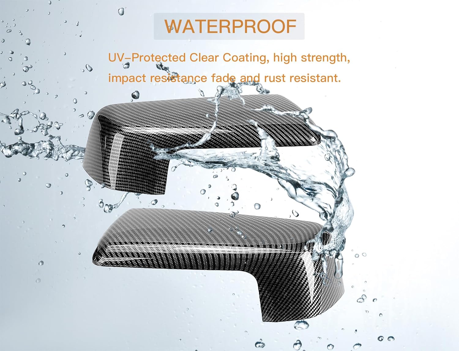 Mirror Cover Cap Trim Compatible with 2019-2024 Chevy Silverado 1500, GMC Sierra 1500 Carbon Fiber