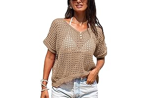 CUPSHE Women's Crochet Cover Up Tops: Effortlessly Stylish Swimsuit Enhancer