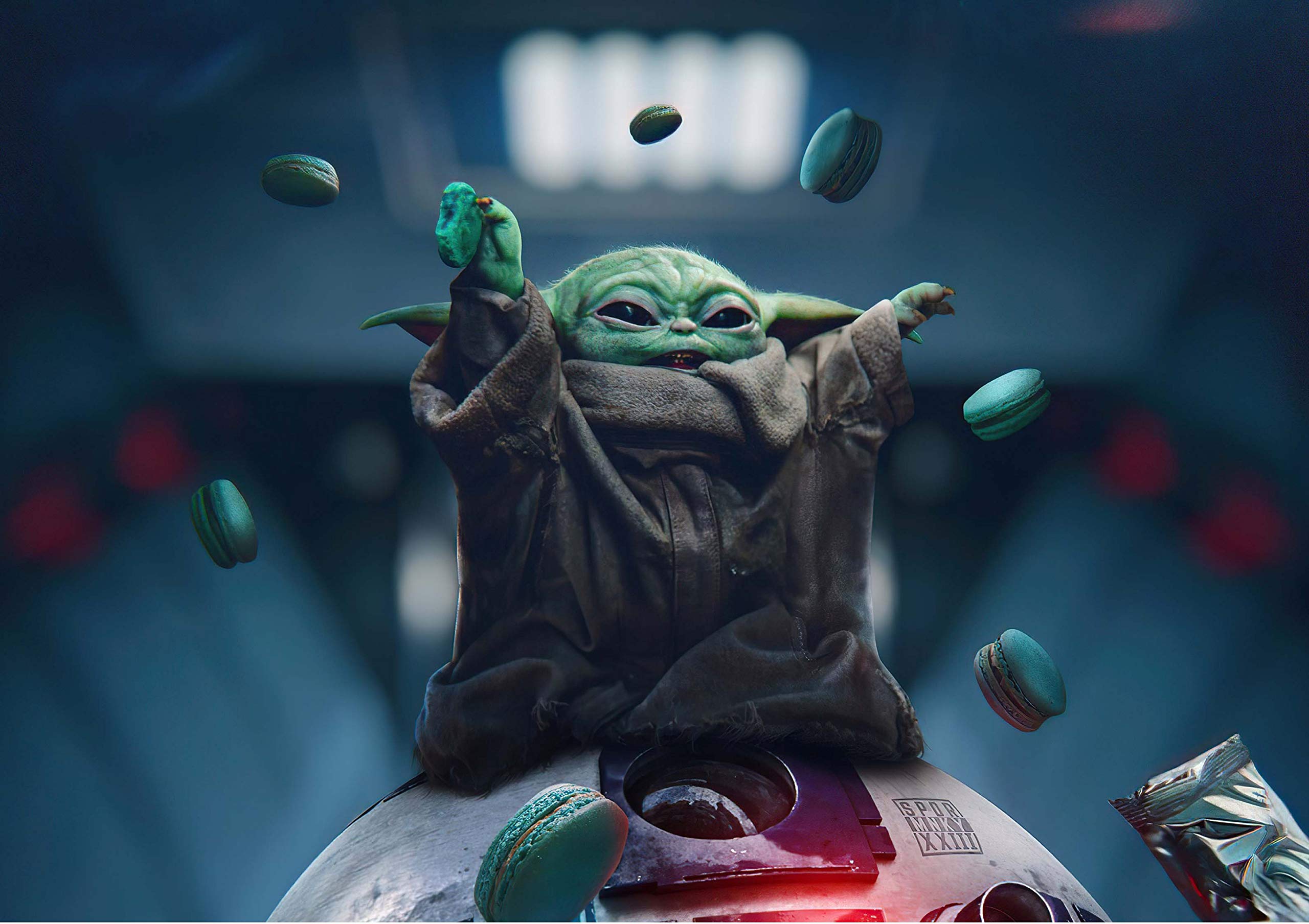 Star Wars Baby Yoda Eating Oreos Movie Poster Framed or Unframed
