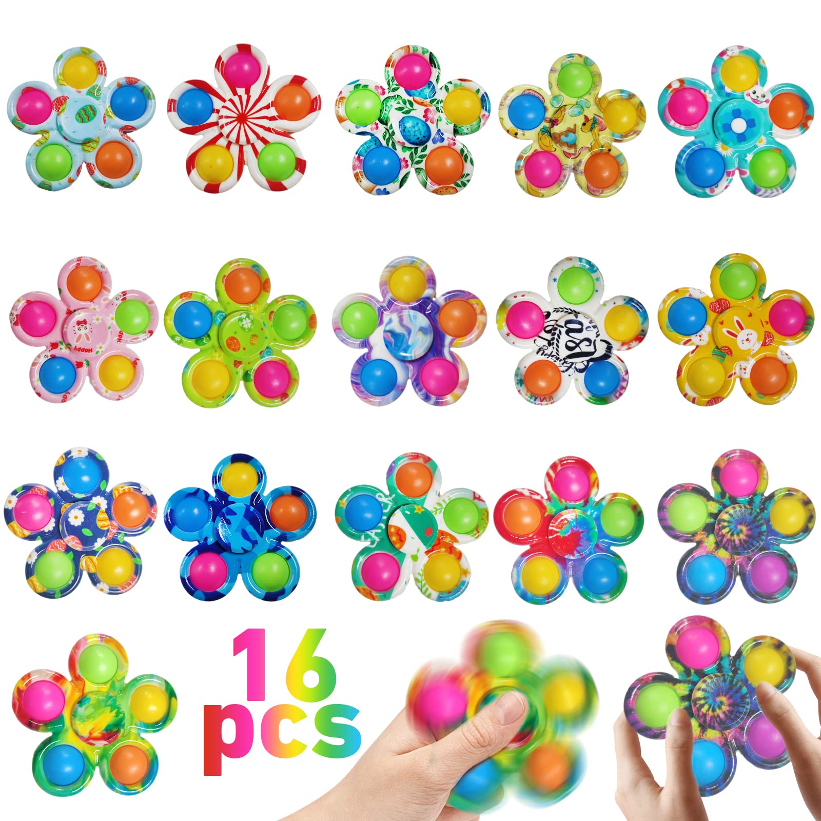 Buy 16 Packs Pop Fidget Spinners Easter Basket Stuffers, Sensory Fidget