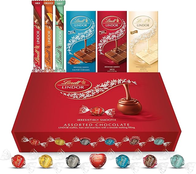 Lindt Lindor Official Luxury Chocolate Gift Box - Chocolate Hamper - Chocolate Truffles with a Smooth Melting Filling - Chocolates Bars and Tablets - Assorted Flavours