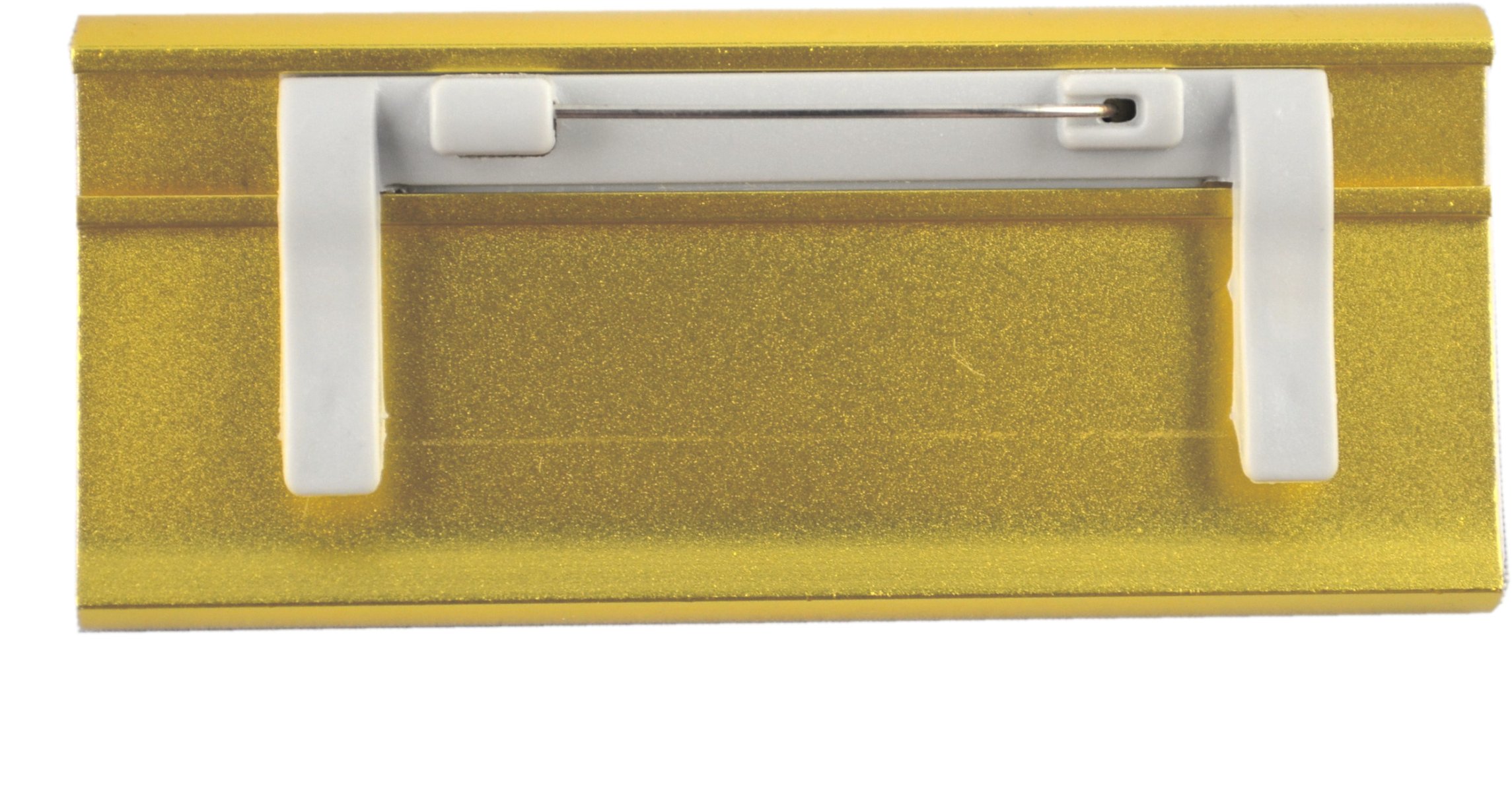 Portanome Alluminio anodizzato color oro 65x22 mm 72x32 mm Spilla Clip Badge