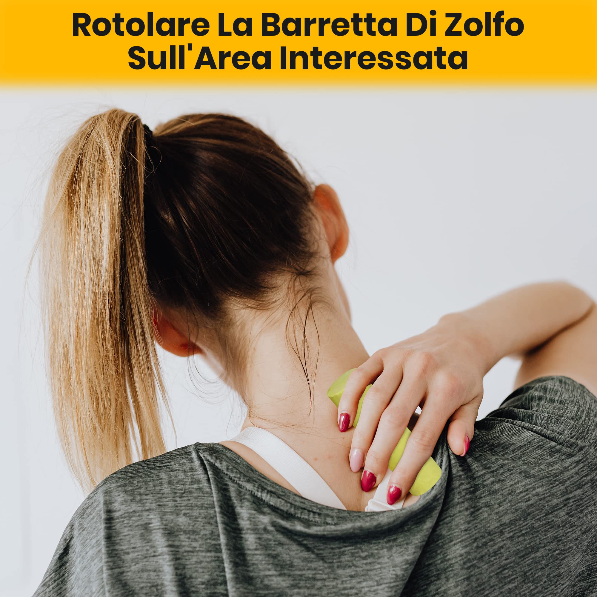 Cannelli di Zolfo. Confezione piccola da 3 pezzi. Antico rimedio alternativo per alleviare fastidi muscolari, contusioni, fastidi collo, spalle e braccia.