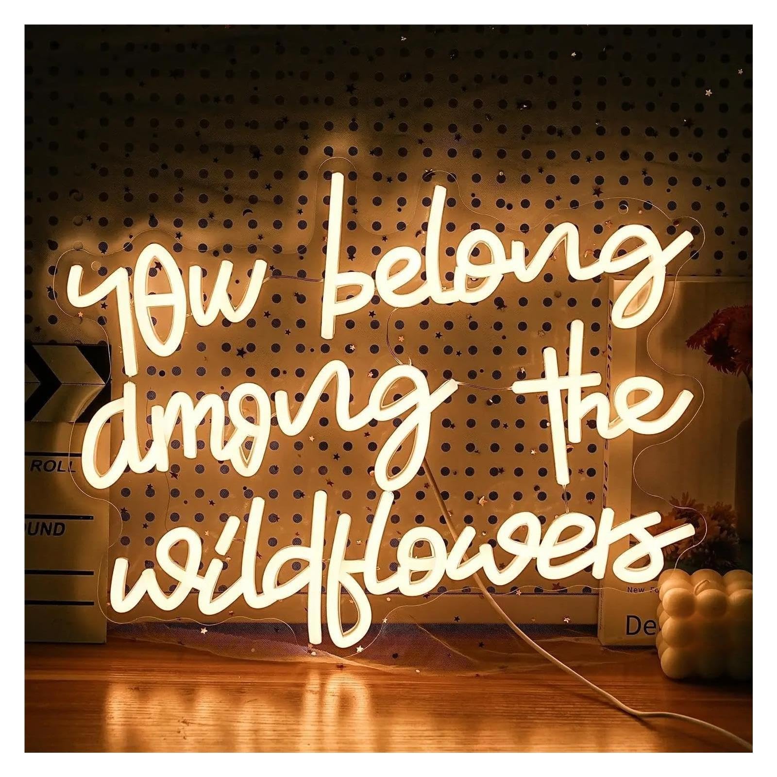 Decoración Lámparas Letrero De Neón You Belong Among The Wildflowers