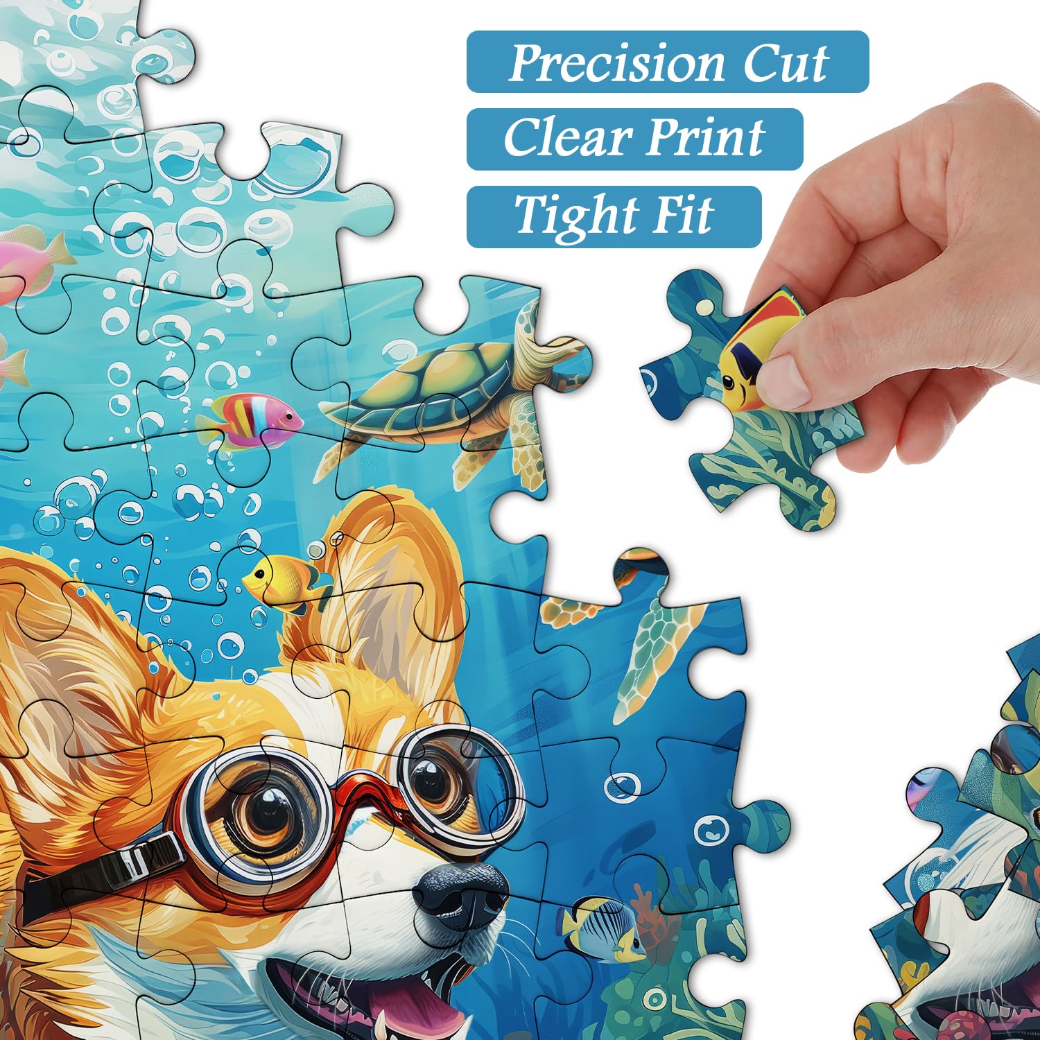 PICKFORU 1000-Piece Dog Puzzle For Adults – Yorkshire Terrier Travel Theme Jigsaw Challenge - View #10