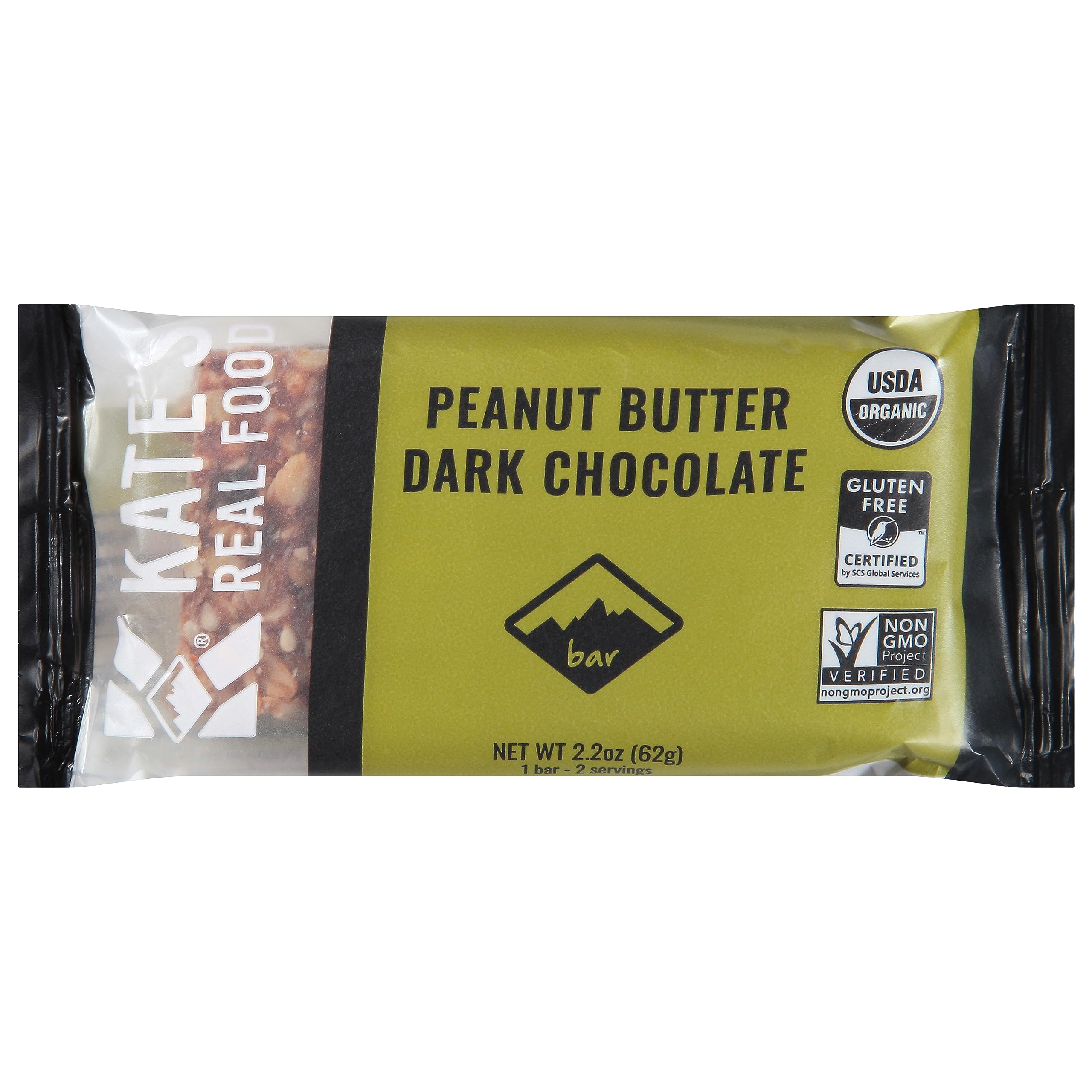 Kates Real Food Bar Peanut Butter Drk Choc 2.2 OZ