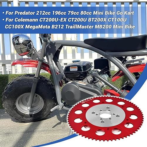 Vista 40 de 53T Split Sprocket Adaptador con piñón para Universal Mini Bike Go Kart (Plata)