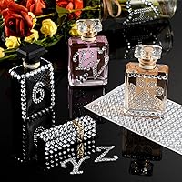 Vista 3 de Juego de 10 hojas de calcomanías con purpurina para planchar, letras del alfabeto, calcomanías autoadhesivas con números brillantes para decoración