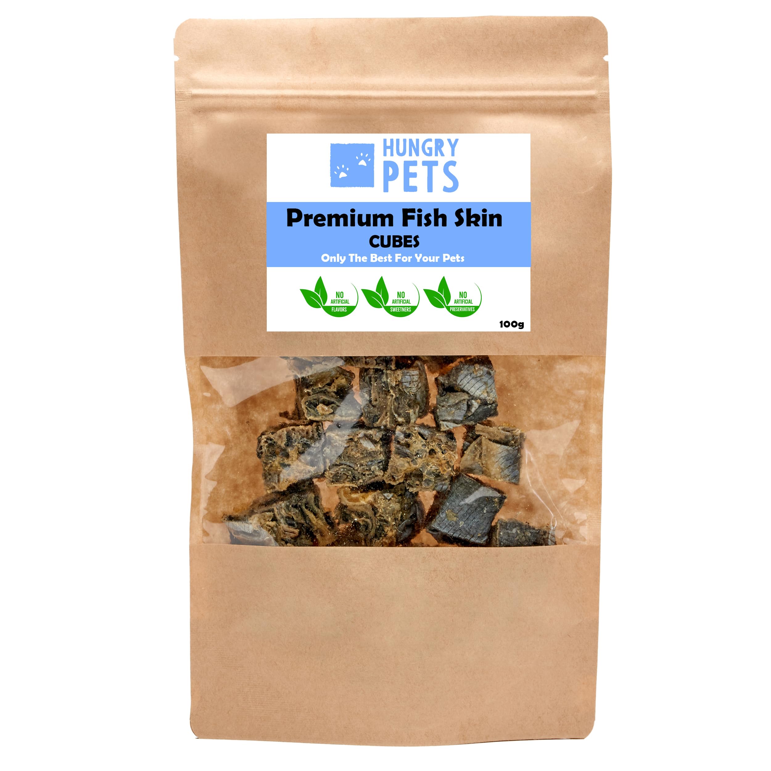 Premium Dried Fish Cubes, Natural Dog Treat, 100g