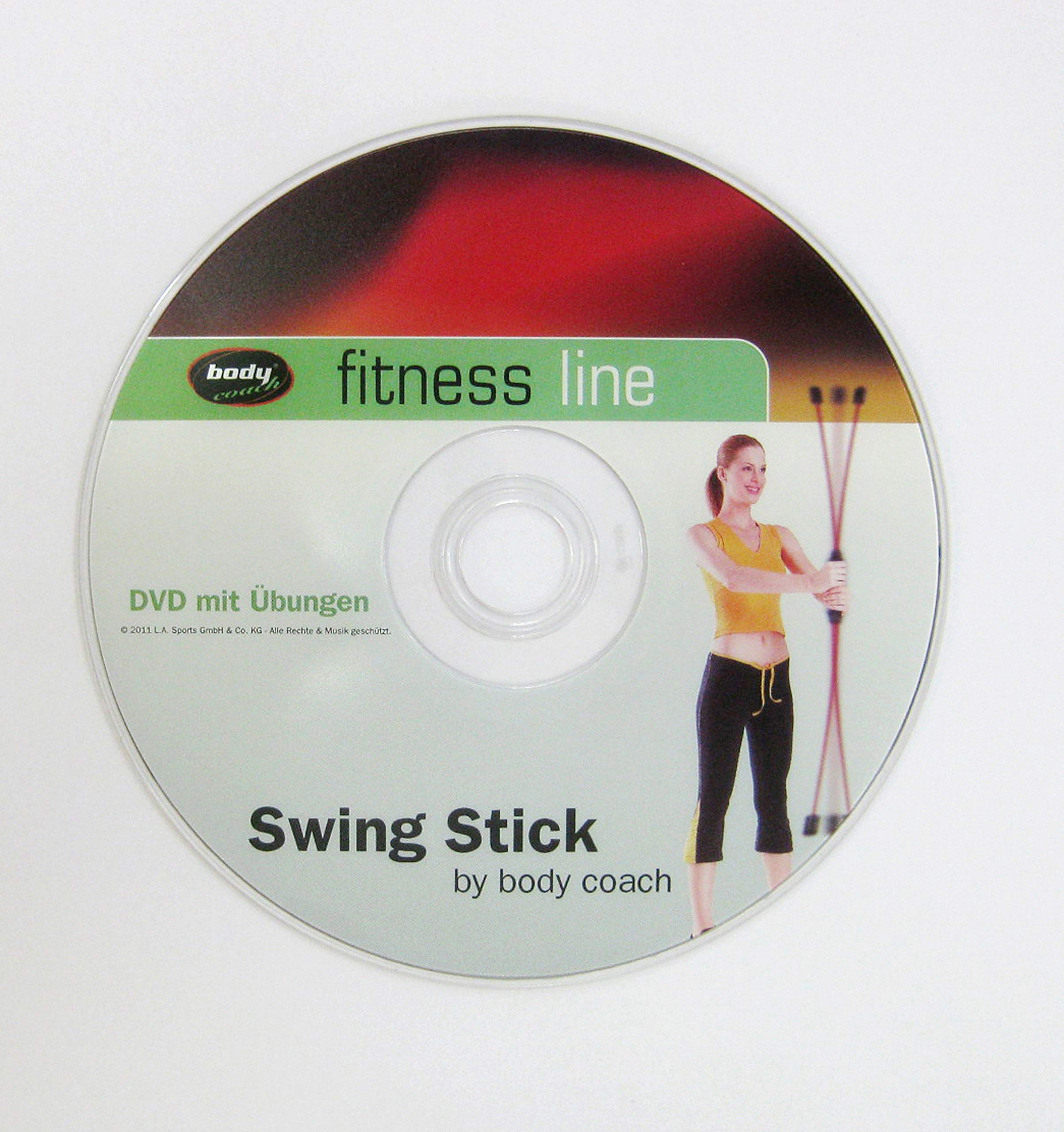BODYCOACH Swingstick inklusive DVD mit Trainingsanleitung & Übungen Fitness Schwungstab aus flexiblem Fiberglas | Flexibles Fiberglas, Inklusive DVD, Trainingsanleitung & Übungen