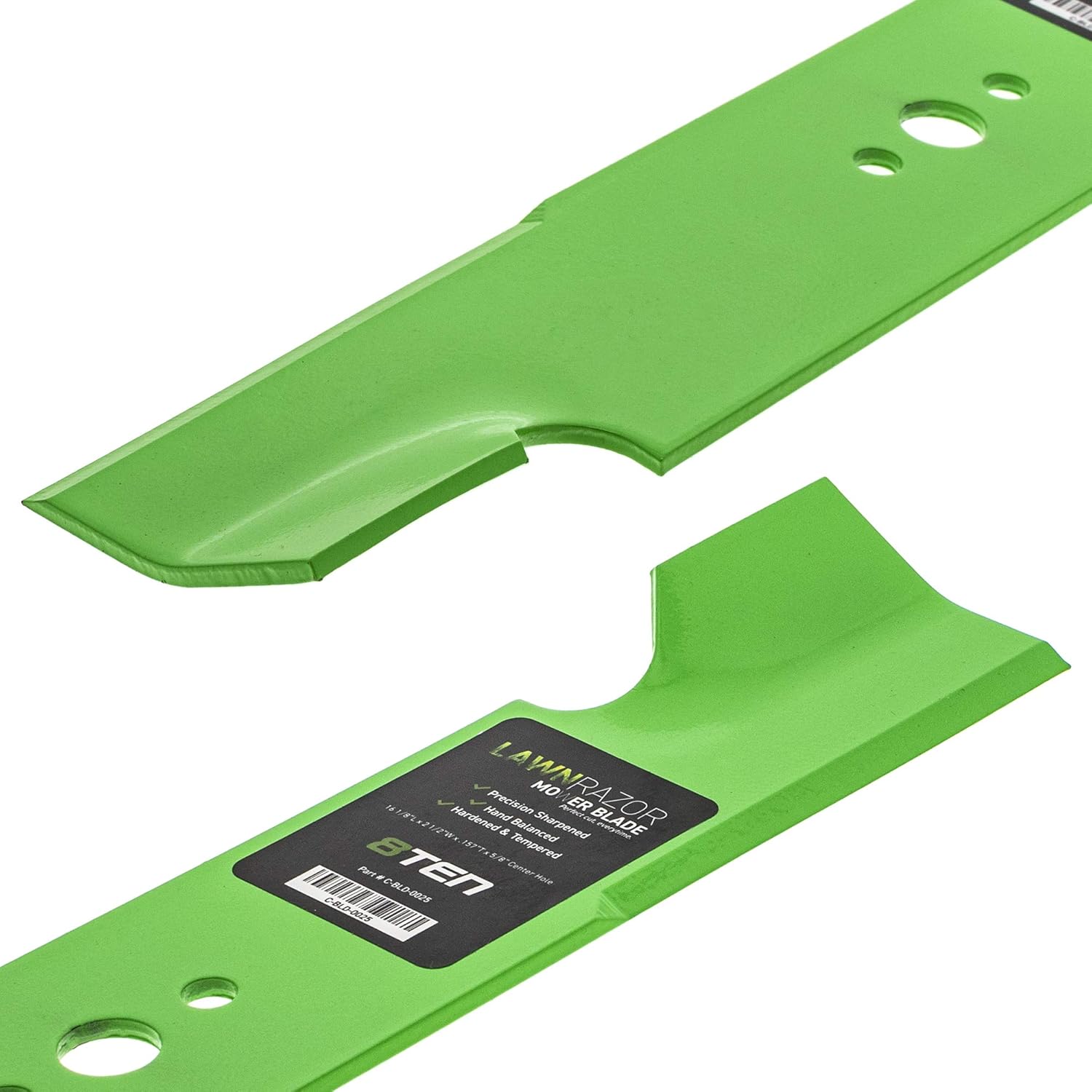 8TEN LawnRAZOR Mower Blade for Exmark Ariens Gravely 48 inch Deck 04919100 103-2527 103-6583 (Notched High Lift) 3 Pack