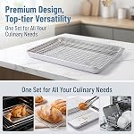 Baking Sheet with Rack Set – 2 Stainless Steel Baking Pans + 2 Cooling Racks,Heavy Duty Baking Tray for Oven,Non Toxic,Dishwasher Safe & Easy Clean – Perfect for Baking,Roasting,or Cooling