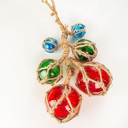 Vista 11 de Flotador de pesca de cristal, boya náutica, playa, costera, bolas decorativas de red de pesca japonesa, boya Tiki para decoración navideña, 2.36