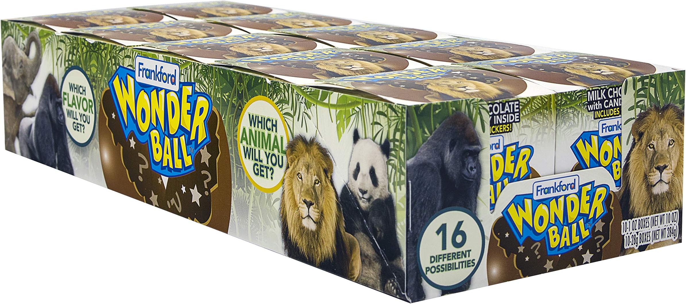 Frankford Candy Company Wonder Ball Dinosaur, Milk Chocolate, 1 Ounce (Pack of 10)