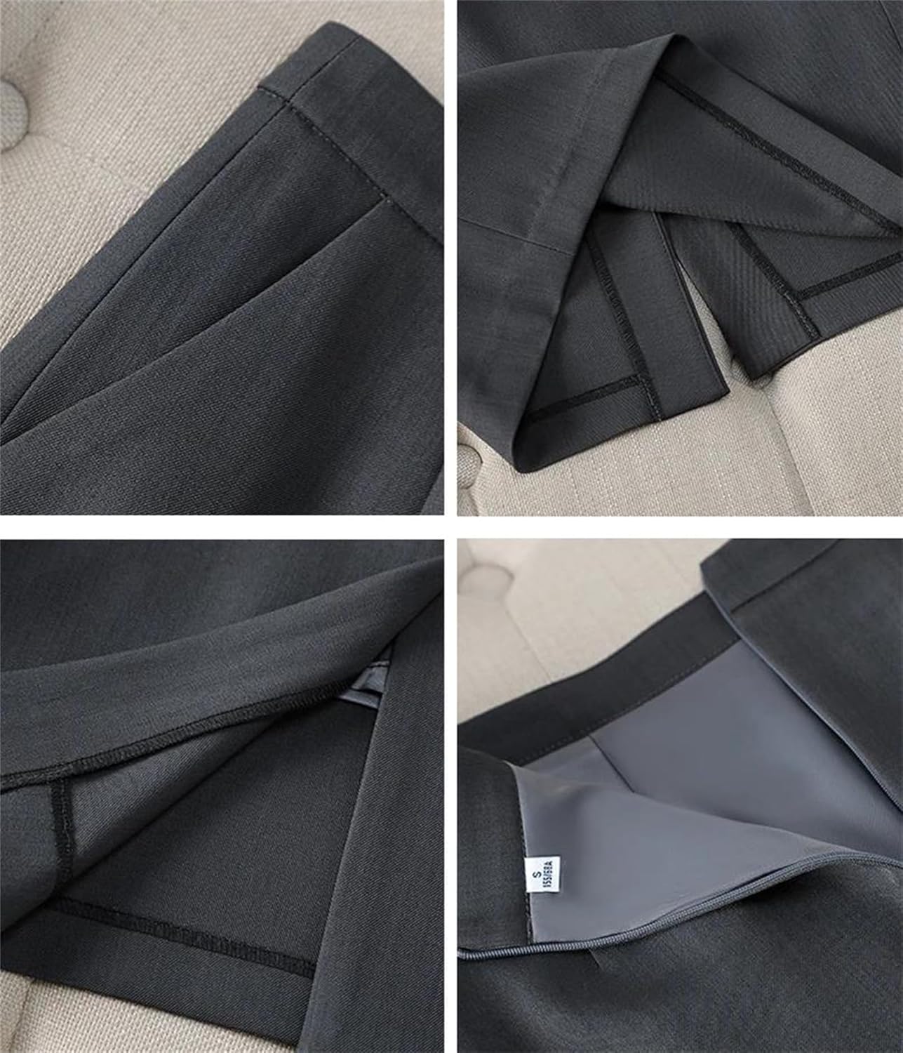 Women’S Slim Suits Long Sleeve V Neck Blazer and Skirt Solid Work Wear Sets 2 Piece Outfits Business Casual Suit Sets