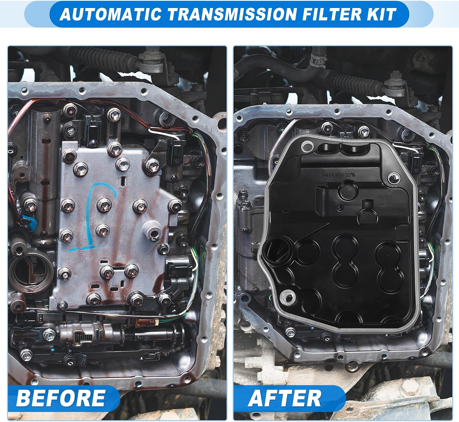 ACROPIX Automatic Transmission Filter Kit CVT Oil Cooler Filter Oil Pan Gasket Kit Fit for TOYOTA Yaris VIOS Sedan 2005-2013 No.3516852040 - Pack of 2