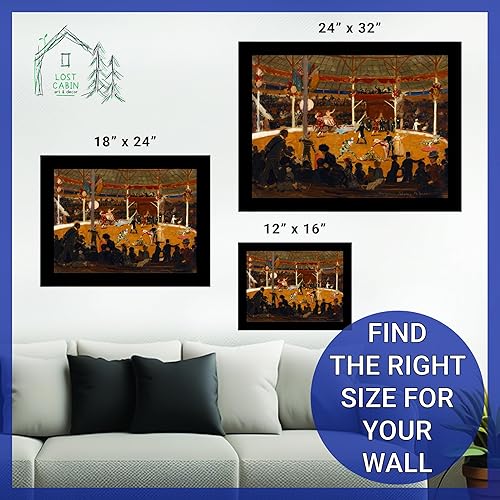 Miniatura 6 de Lost Cabin The Circus 1889 de Suzanne Valadon  Impresión enmarañada en marco plano negro  Reproducción de pinturas de obras de arte finas  Póster