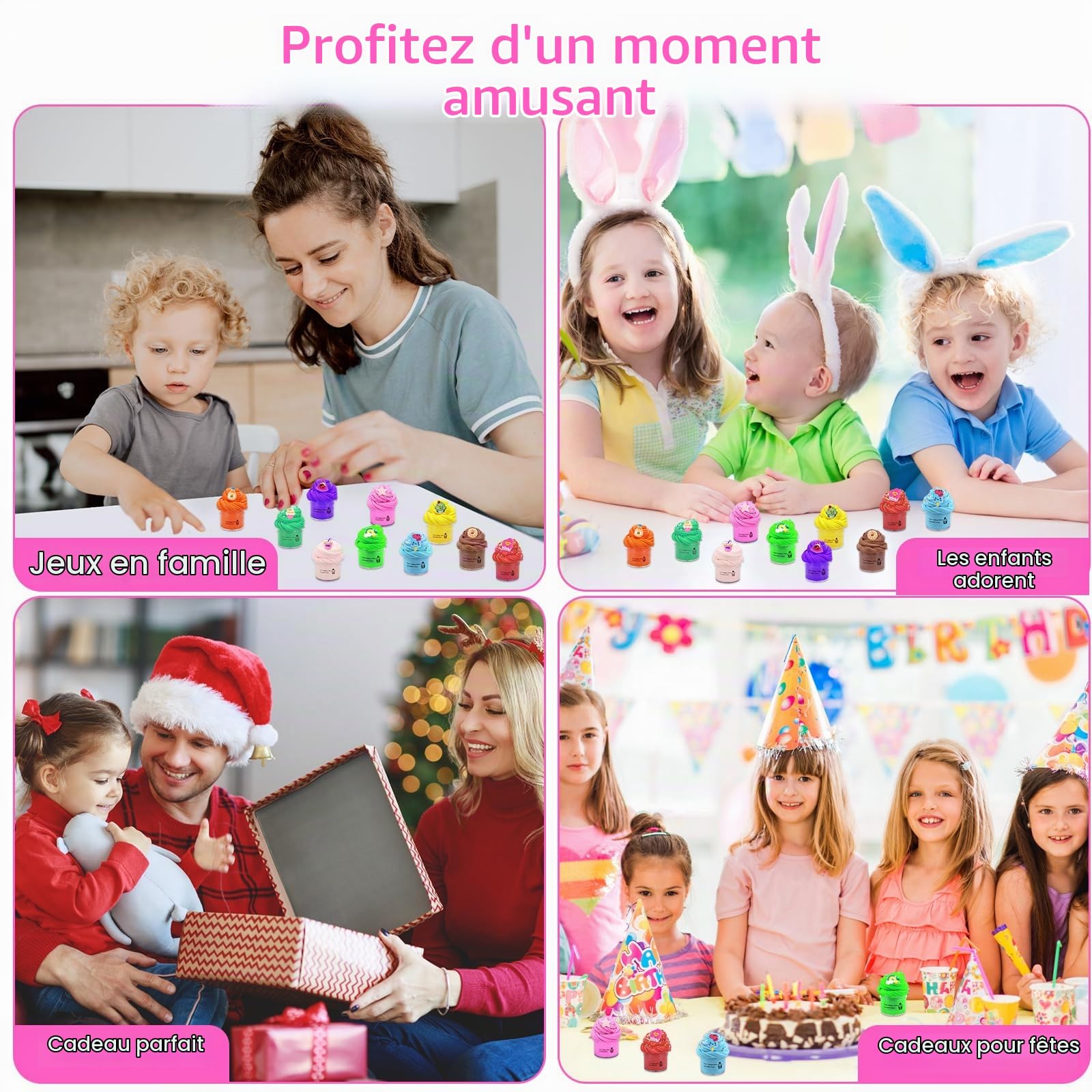 Biluer Kit Slime Fluffy pour Enfant - 12 Pièces Sans Borax - Cadeau d Biluer Kit Slime Fluffy pour Enfant - 12 Pièces Sans Borax - Cadeau d