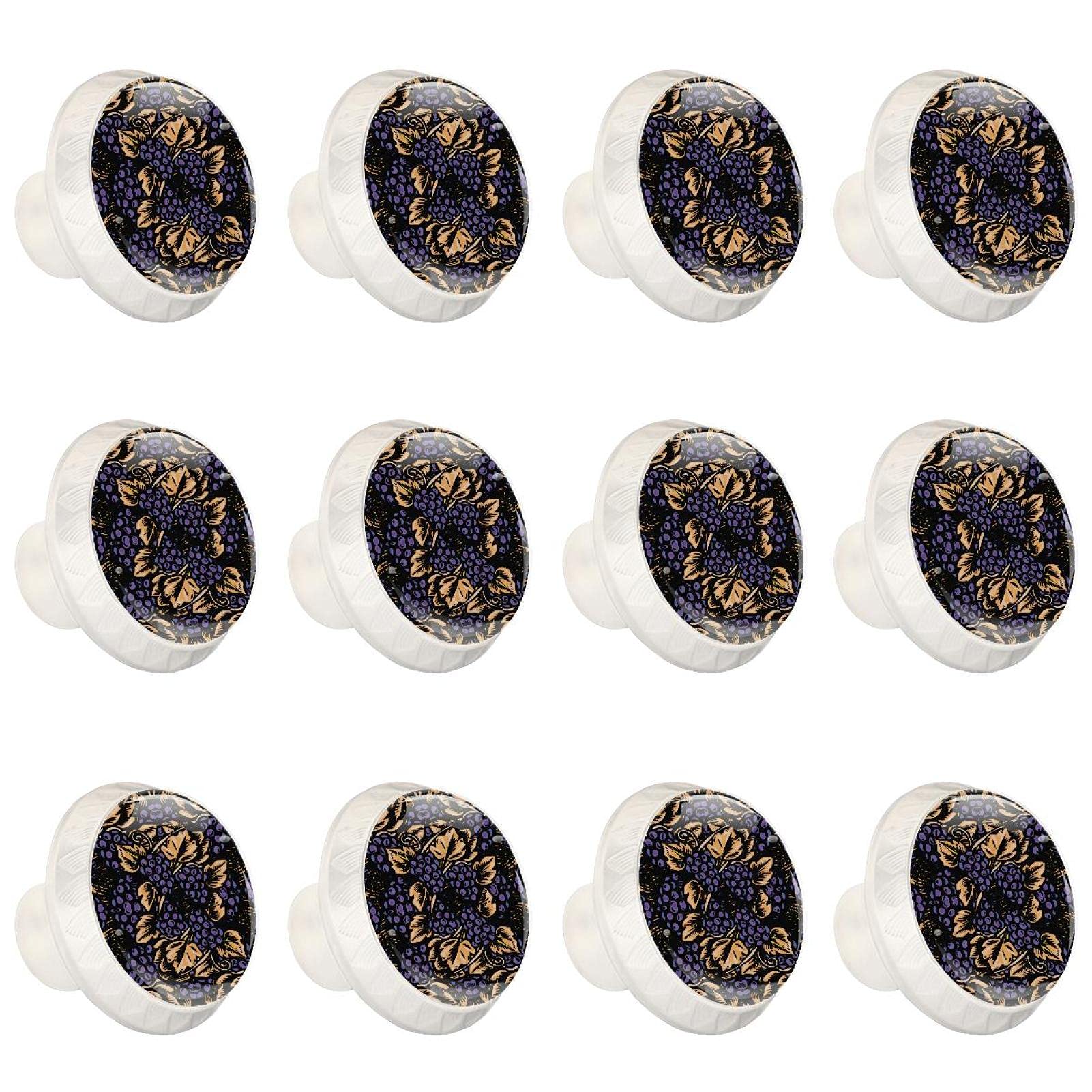 Boutons de cuisine en relief ronds violet finition haut de gamme pour buffet de salon
