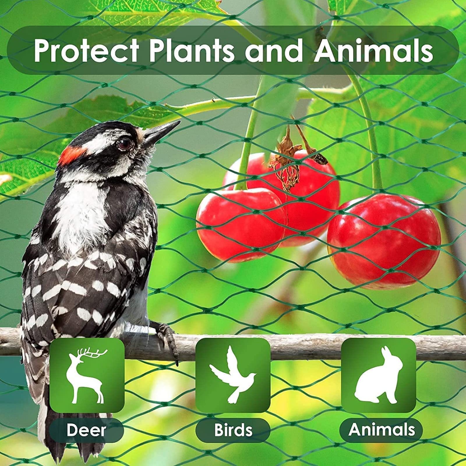 Garten Vogelnetz AntiBird Mesh Schutz für Obstbäume 6x10m Pflanzennetz Gartennetz Effektive Wildtiere Ber für Pflanzen