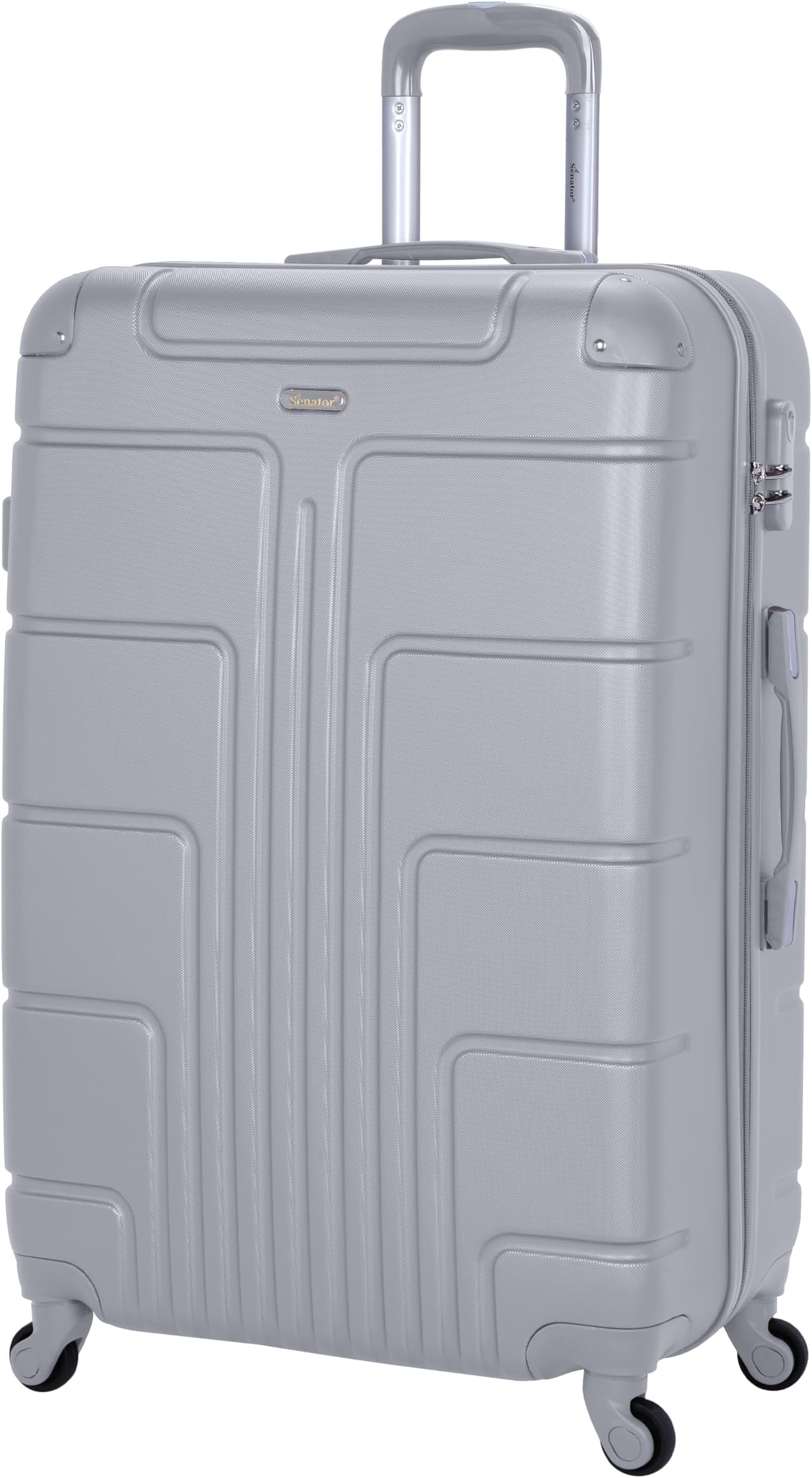 Lightweight Luggage Checked Bag- Durable Hard Shell 32 Inches Suitcase for Unisex Travel A1012 | ABS Extra Large Hard sided with Spinner Wheels 4 (Checked Luggage 32-Inch, Silver)