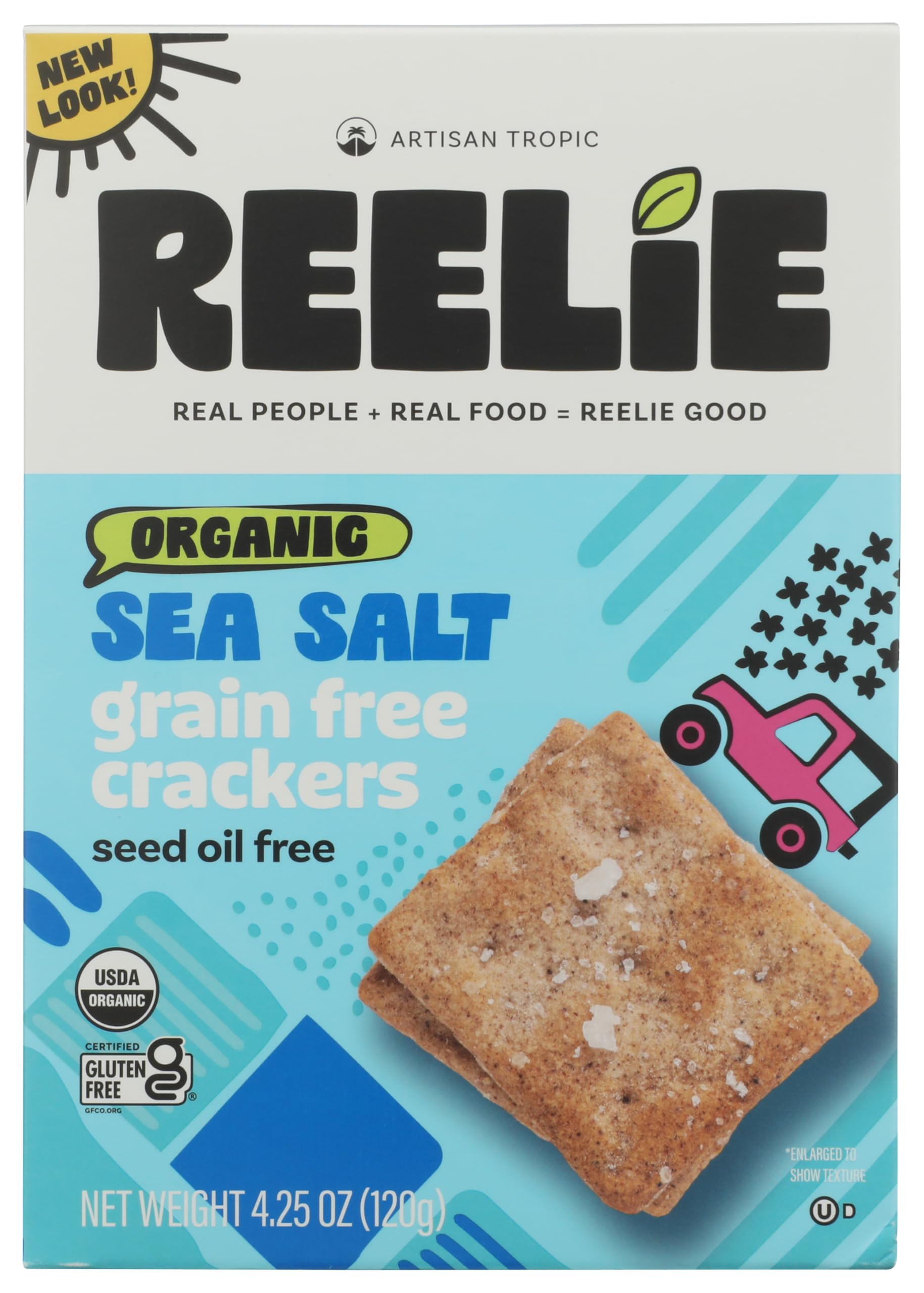 Artisan Tropic Reelie Organic Sea Salt Crackers, 4.25 OZ | Grocery