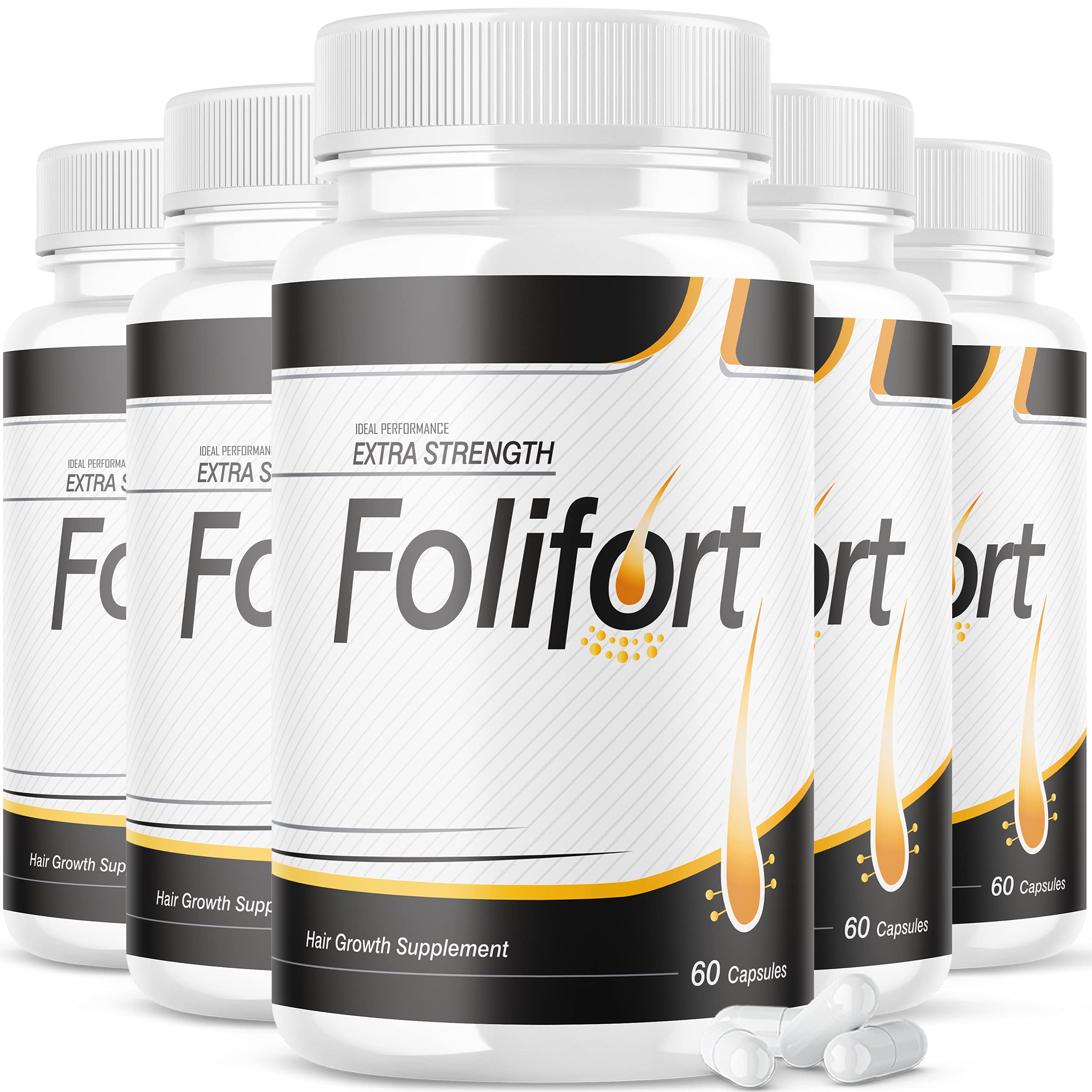 (5 Pack) Folifort Hair Growth Pills Felfort Extra Strength Vitamins Reviews Suppliment (300 Capsules)
