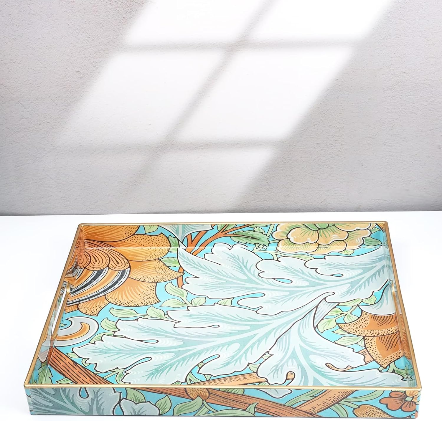 Spsyrine Serving Tray with Handles, Plastic Decorative Tray for Coffee Table, Living Room, Home Decor, Sunflower - Image 7