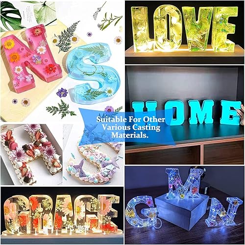 Miniatura 4 de Moldes grandes de letra S para resina, moldes de silicona 3D con letra S para fundición de resina epoxi, moldes del alfabeto de silicona para resina