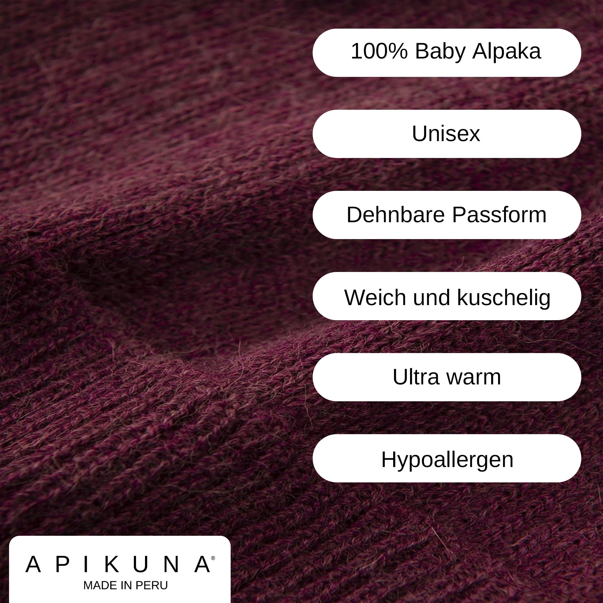 Alpaka czapka ze 100% najdelikatniejszej wełny z alpaki dla niemowląt (czerwone wino) – dzianinowa czapka dla kobiet i mężczyzn – ciepła czapka z dzianiny unisex na jesień i zimę – miękkie i
