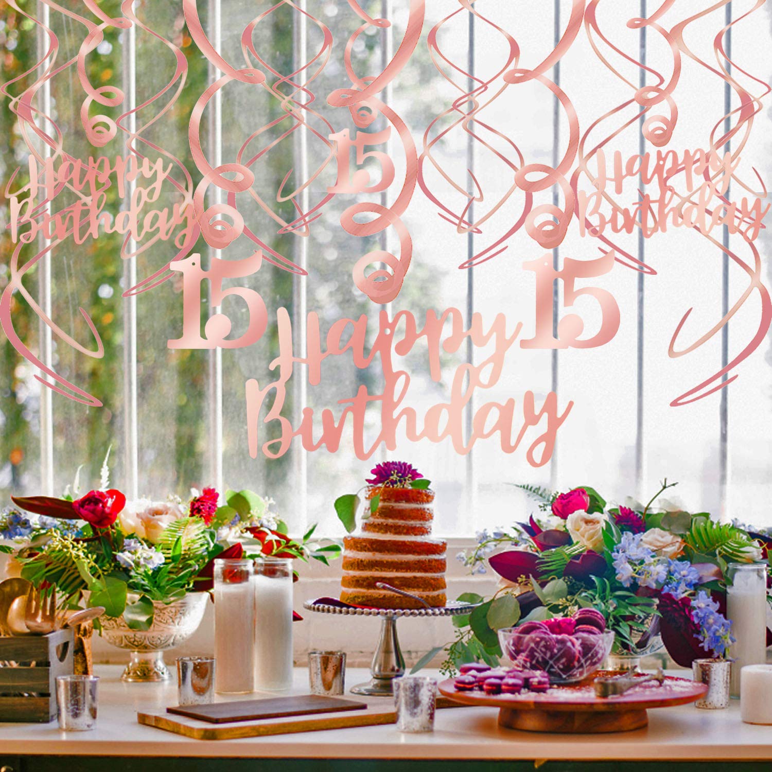 15-teilige Hänge-Deko Für 30. Geburtstag – Bunte Girlanden, Ca. 61 Cm Lang, Aus Kunststoff