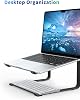 SOUNDANCE Laptop Stand for Desk, Metal Computer Riser, Heavy Stable PC Holder, Ergonomic Laptops Elevator for 12 to 17.3 Inches Notebook Computer, Black