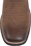 J's.o.l.e Men's Cowboy Boots Wide Square Toe Western Boots for Men Slip-Resistant Pull On Rodeo Boot Brown