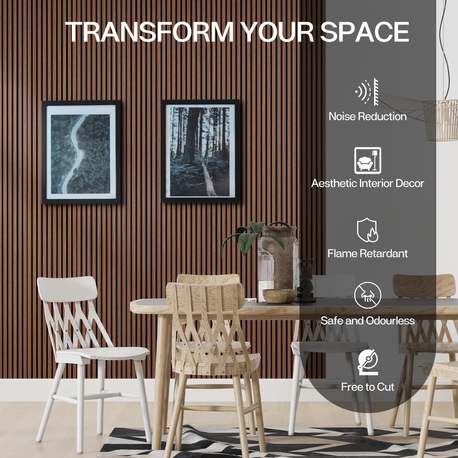 Snapklik.com : Wood Slat Panels For Wall & Ceiling, 2 Pack Sound ...