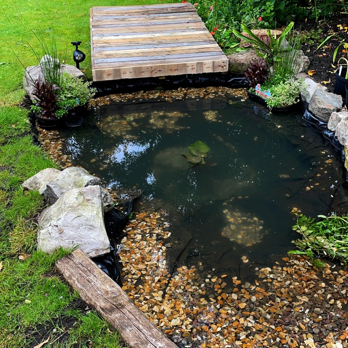 Membrana per Piscina da Giardino Telo per Laghetto in Flessibilie Rivestimento per laghetti Koi Resistenza allo Strappo Pellicola in HDPE di Alta qualità per Paesaggistica Fontana Ninfee(Dimensione:5x