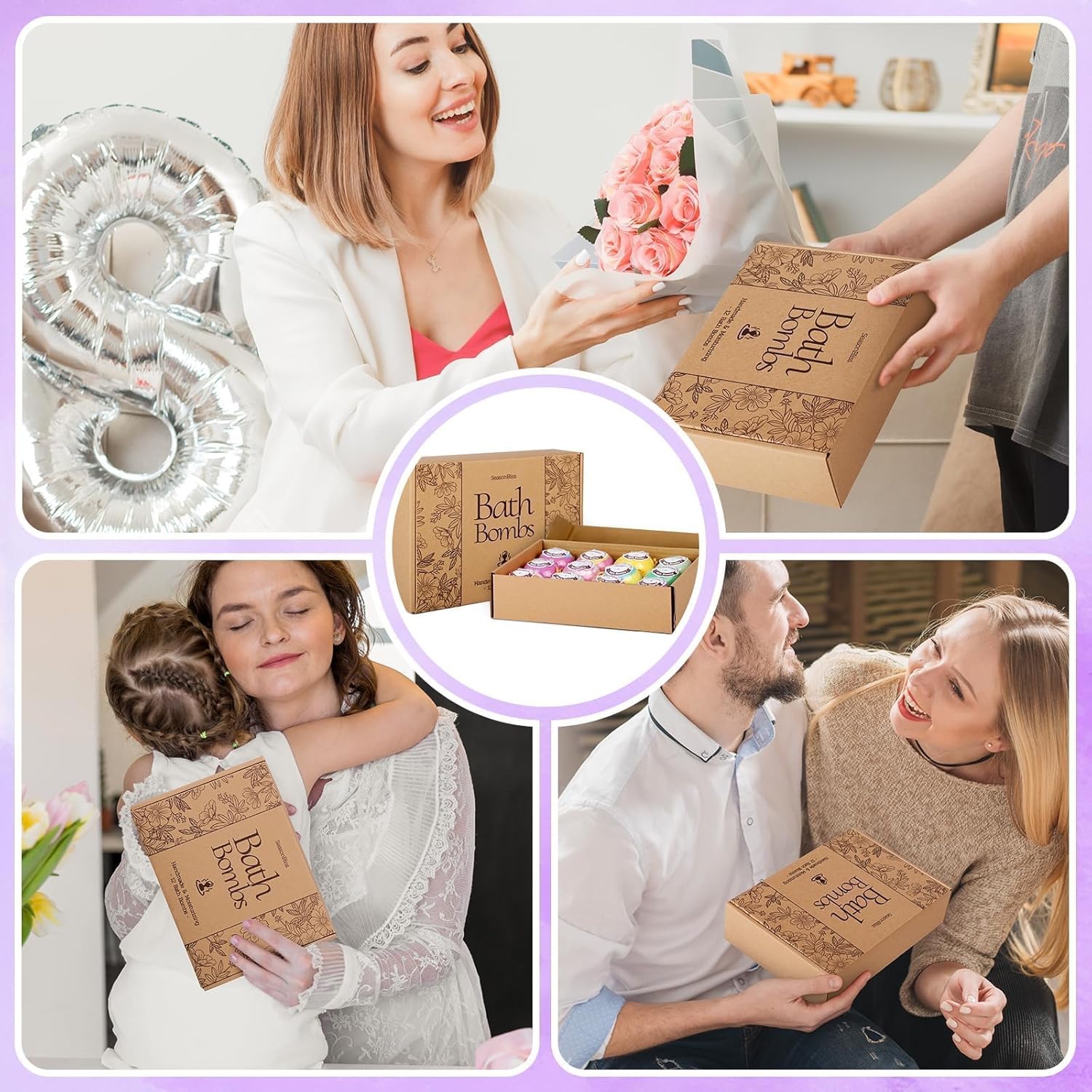 Bath Bombs for Women, Easter Basket Stuffers, Bubble Shower