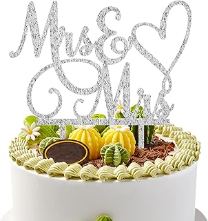 Sparkly Metal Wedding Cake Topper