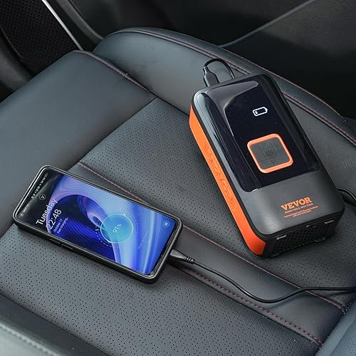 Miniatura 8 de VEVOR Compresor de aire portátil para inflado de neumáticos, bomba de aire de doble cilindro de inflado rápido de 30 segundos, compresor de aire