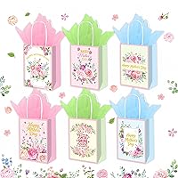 Vista 9 de KIPETTO Bolsas de regalo de San Valentín, 12 bolsas de papel para el día de San Valentín con asas en forma de corazón, bolsa de golosinas