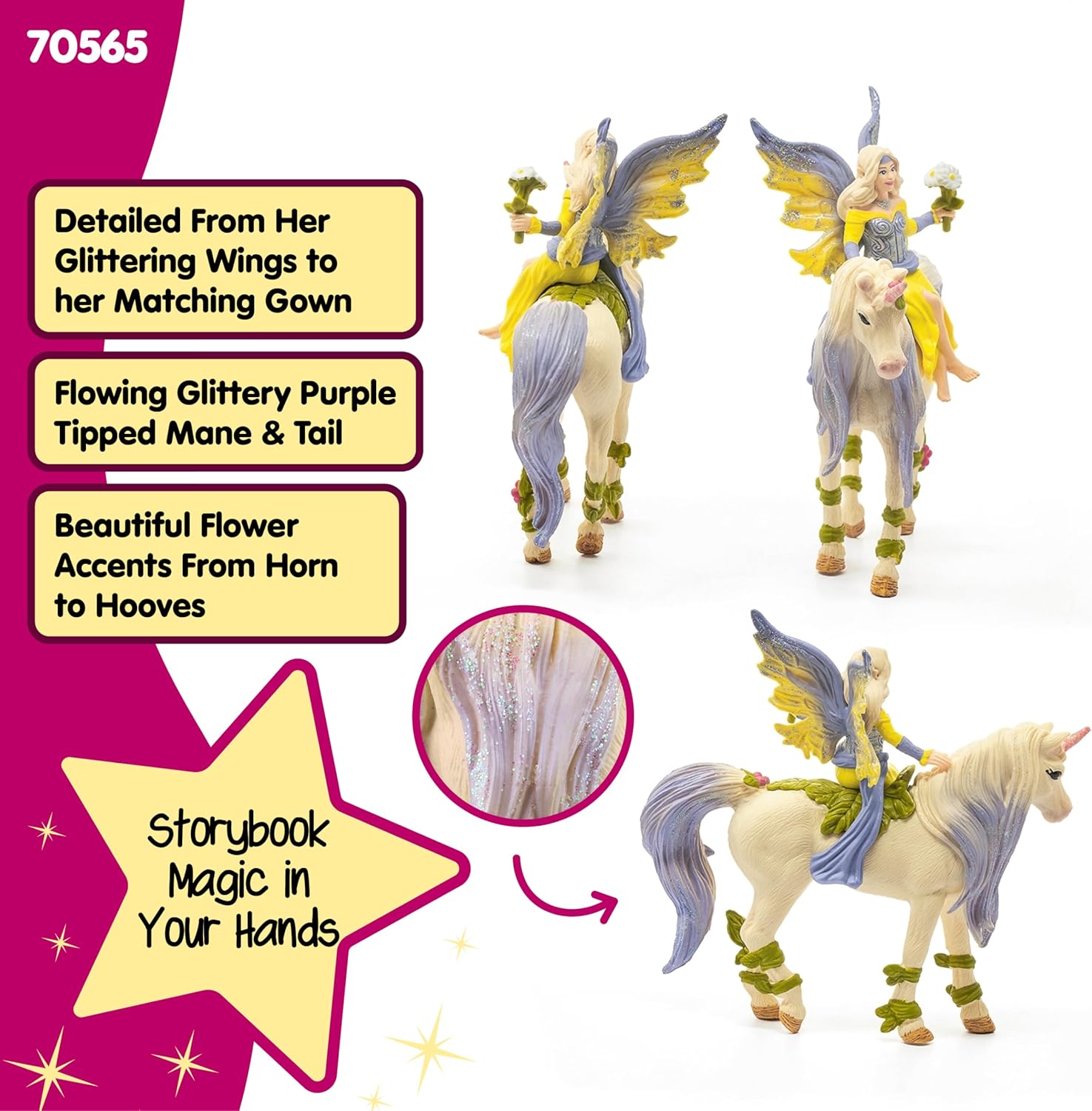 Schleich bayala, Unicorn and Fairy Toys for Girls and Boys, Fairy Sera Figurine with Blossom Unicorn, Ages 5 and Above