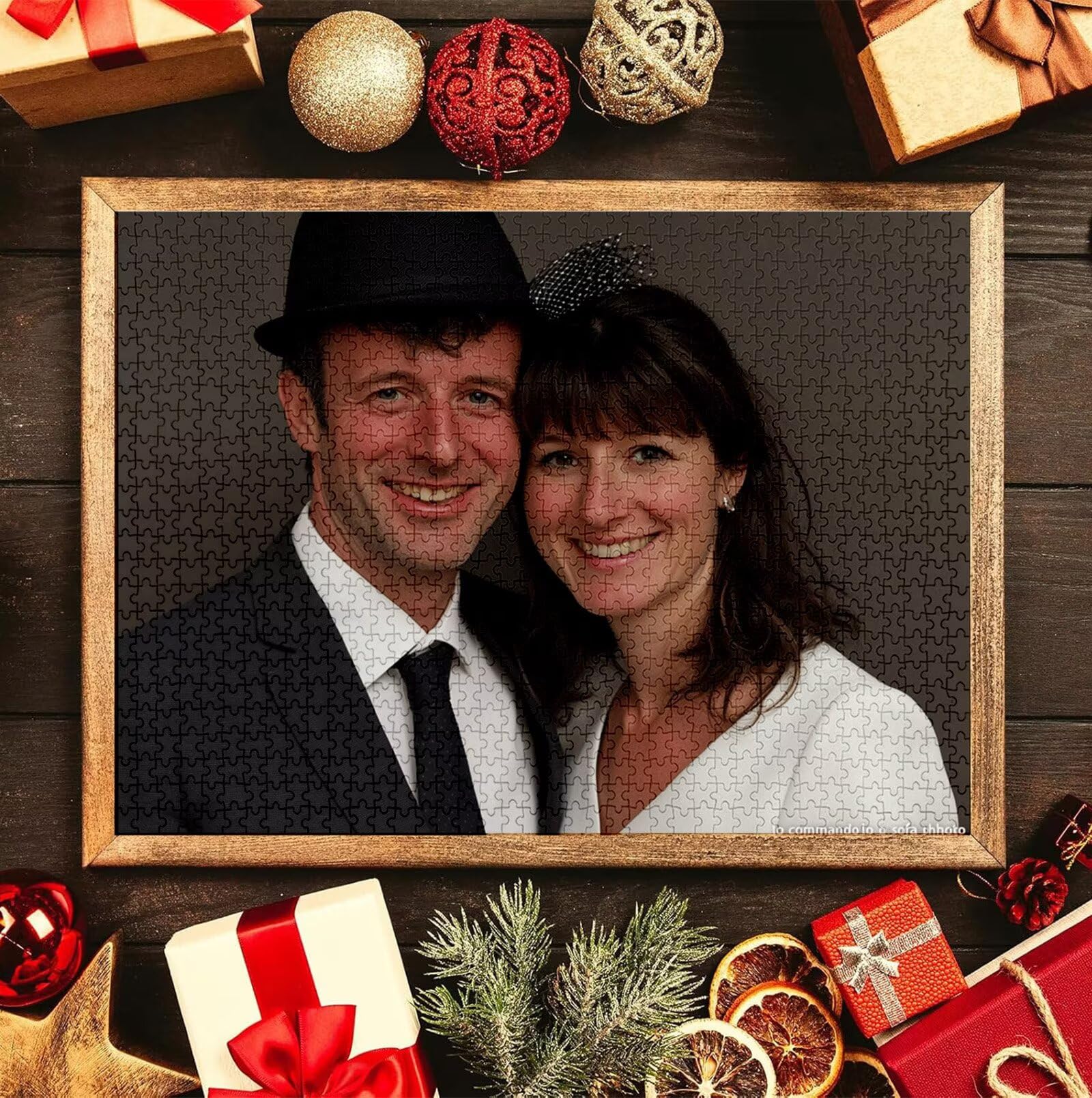 Puzzle Personalizado con Foto, Personalizada Rompecabezas Personalizado Diseña tu Logo Foto o Texto, Personalizado Navidad Halloween San Valentín Parejas Niños Familia Amigos h-3501