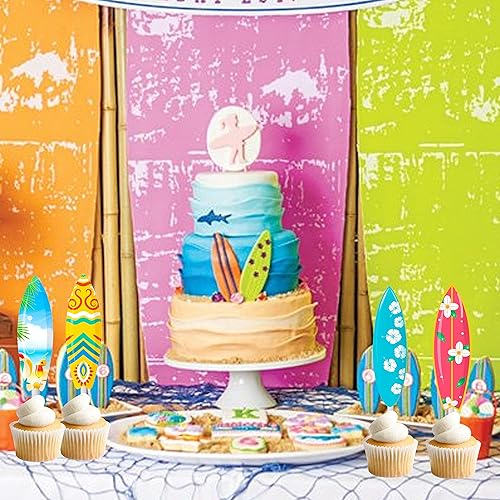 Miniatura 8 de 36 decoraciones para cupcakes para tablas de surf, piscina, decoración de fiesta de cumpleaños, playa, tabla de surf, decoración de cupcakes para