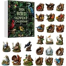 Bird Advent Calendar, 24 Acrylic Christmas Ornaments for Nature Lovers