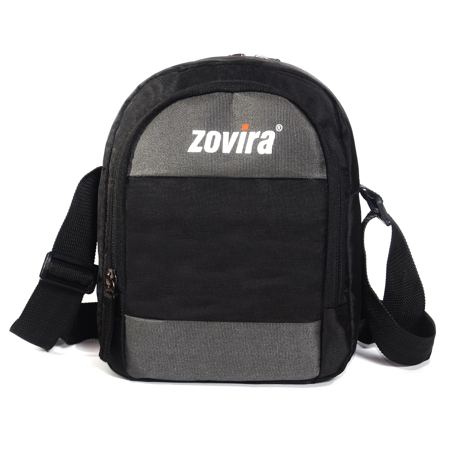 Sling Bag for Men Women | 11 Inch Tablet Crossbody Travel Shoulder Bag | Mini Messenger Chest Side Bag | Oxford Fabric Lightweight Bag with Adjustable Strap (Black Grey)-image-42