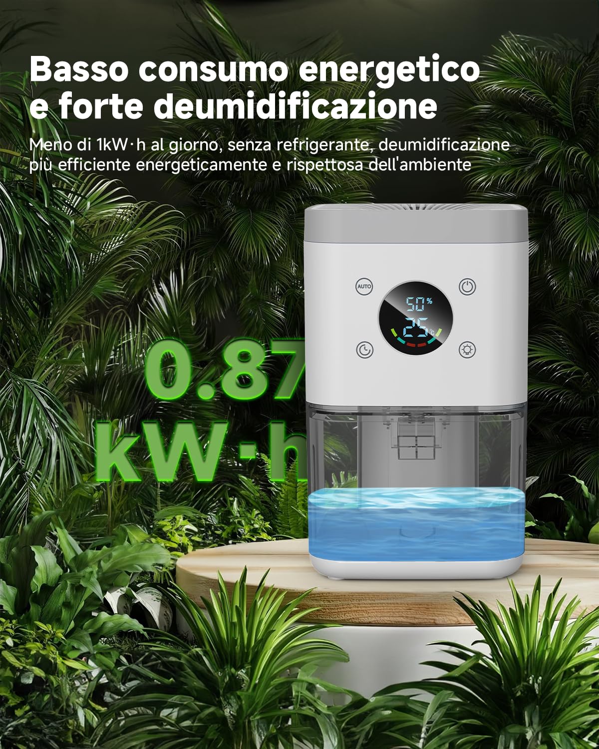 Deumidificatore elettrico, 1800 ml, deumidificatore silenzioso