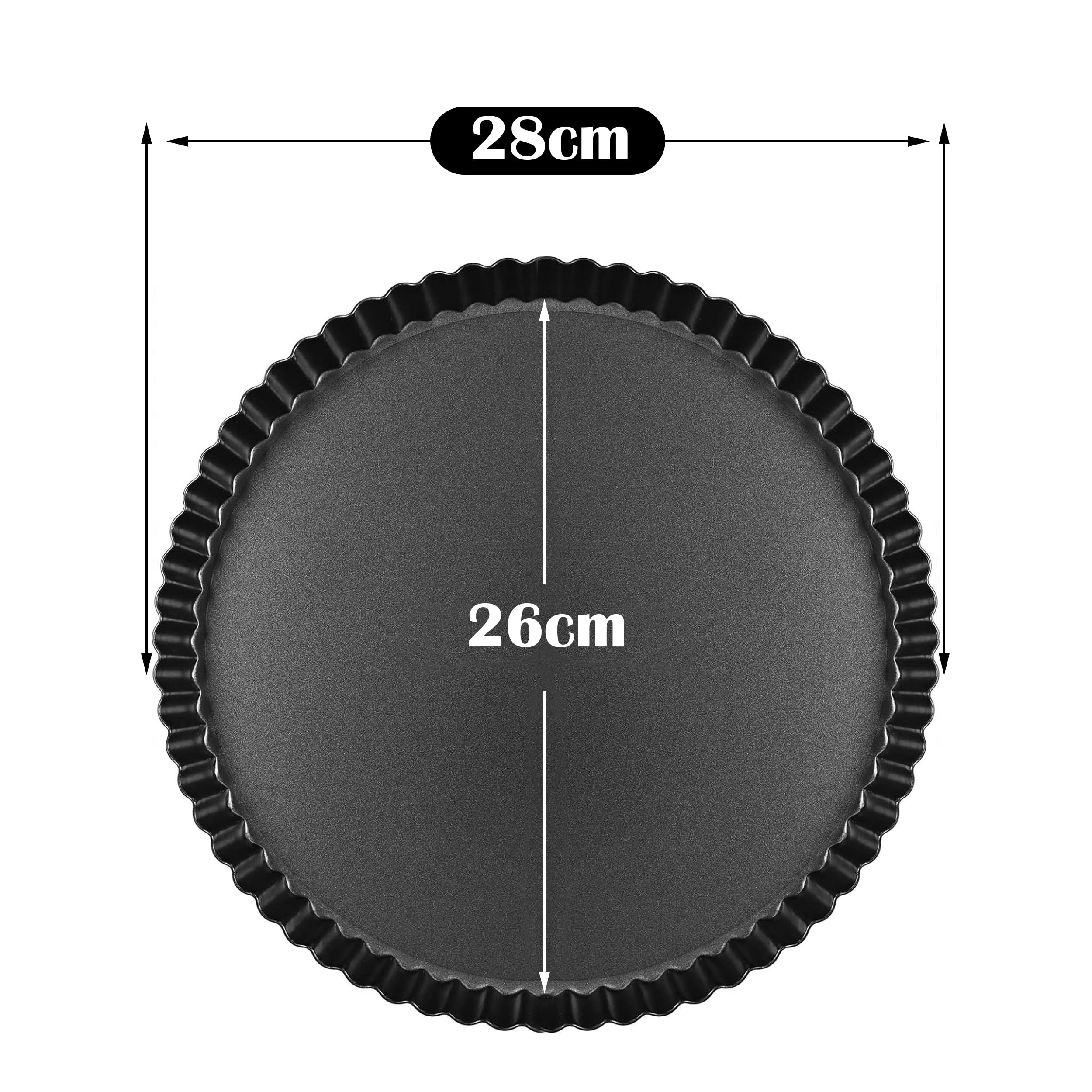 PUWOWYE Stampo Crostata 28 cm,Stampo per Crostate,Tortiera Crostata,Quiche Form,Stampo Quiche,Stampo Crostata Fondo Amovibile,Teglia Rotonda da Forno,Padella Antiaderente con Quiche
