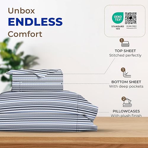 Miniatura 10 de THREAD SPREAD Hotel Collection - Juego de sábanas de 600 hilos de algodón egipcio satinado 4 piezas